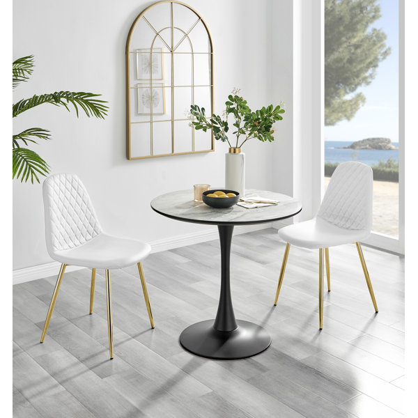 White round table with chairs hot sale